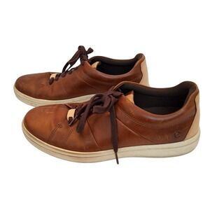 Ecco Soft 7 Leather Men Sneaker Cognac Brown Size 13  EU 47